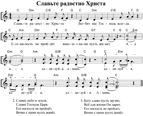 Ноты - Славьте радостно Христа